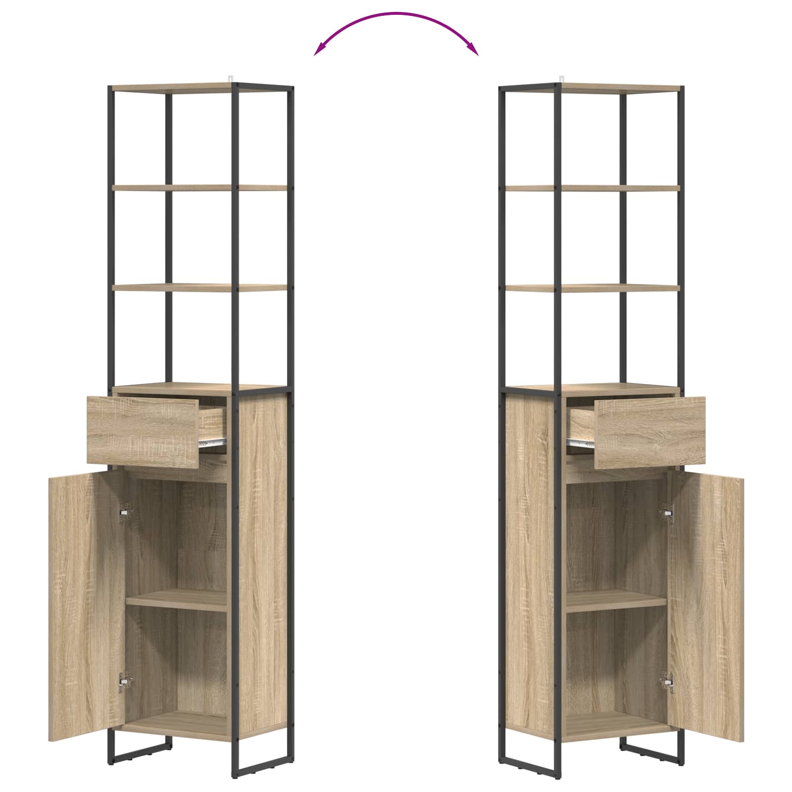Mobile da Bagno Sonoma 40 x 30 x 180 cm Legno multistrato | homemem39
