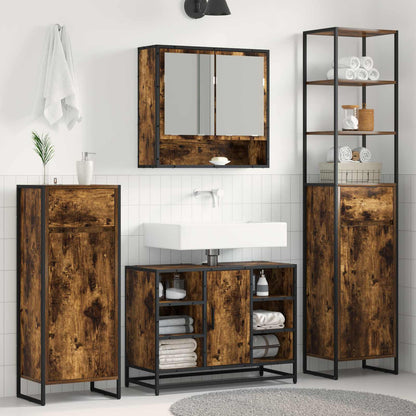Mobile da Bagno con cassetto Quercia Fumosa 40 x 30 x 180 cm