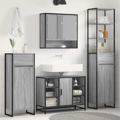 Mobile da Bagno con cassetto Grigio Sonoma 40 x 30 x 180 cm | homemem39