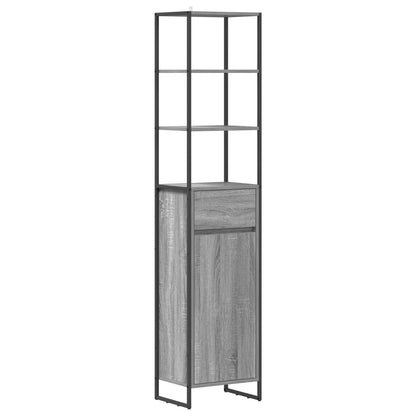 Mobile da Bagno con cassetto Grigio Sonoma 40 x 30 x 180 cm