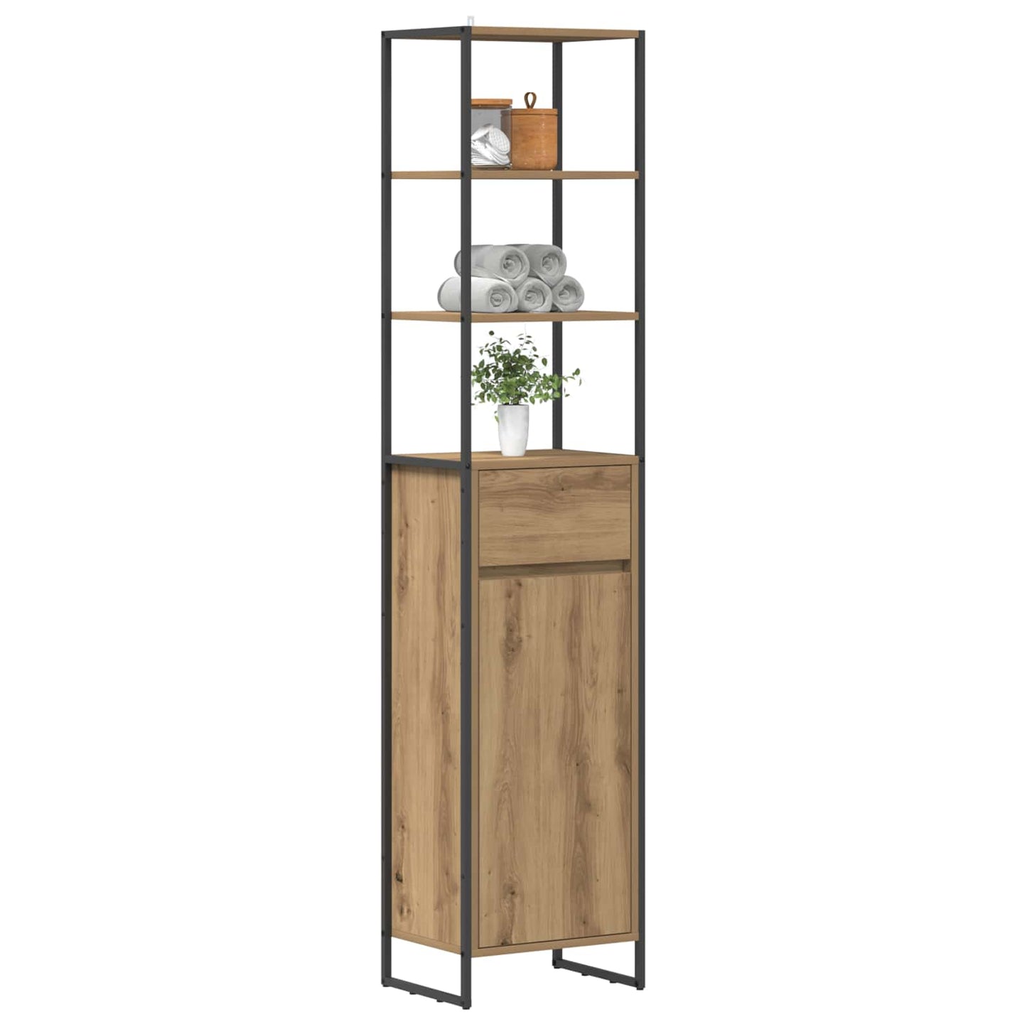 Mobile da Bagno con porta Rovere Artigianale 40 x 30 x 180 cm