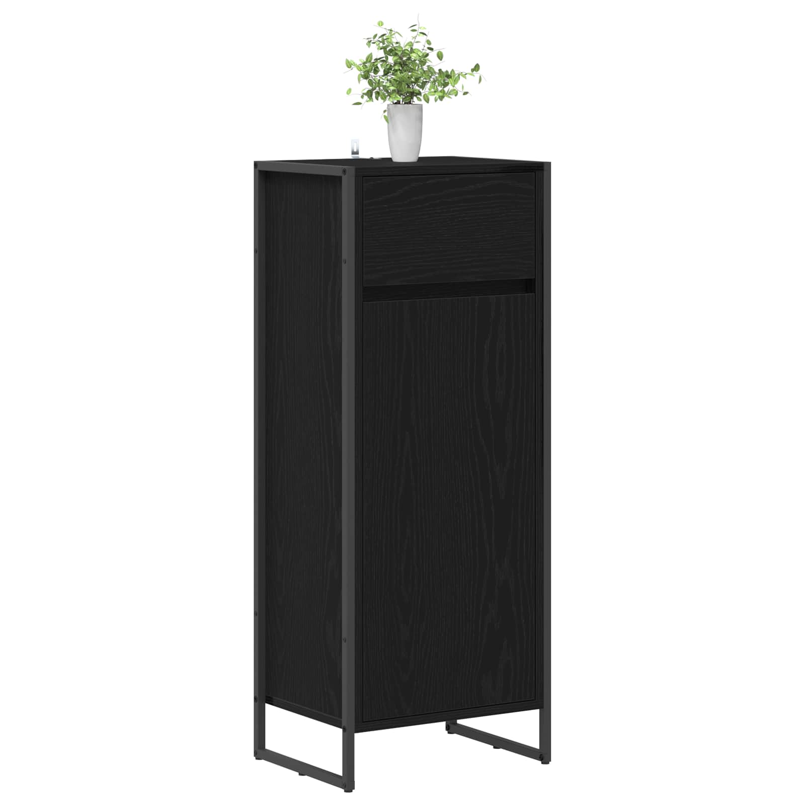 Mobile da Bagno Rovere Nero 40 x 30 x 100 cm Legno multistrato | homemem39