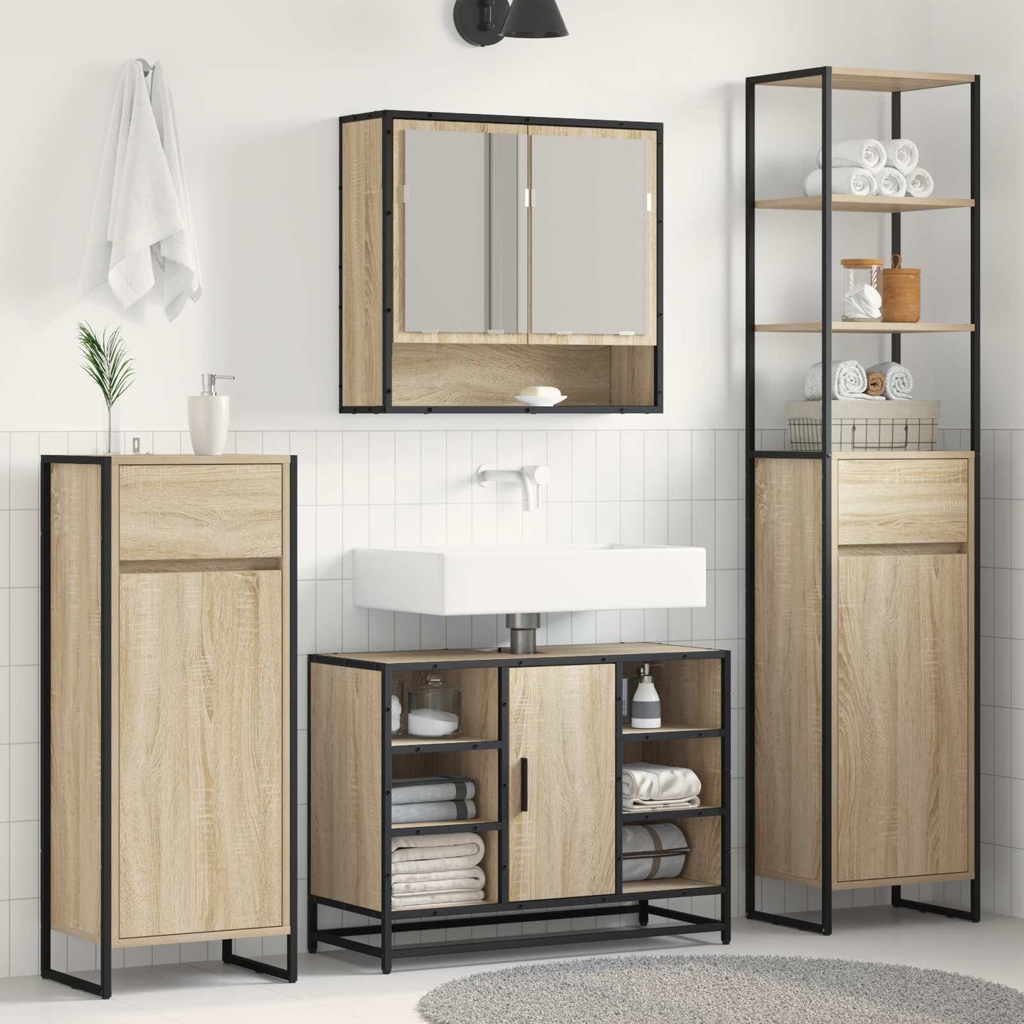 Mobile da Bagno Sonoma 40 x 30 x 100 cm Legno multistrato