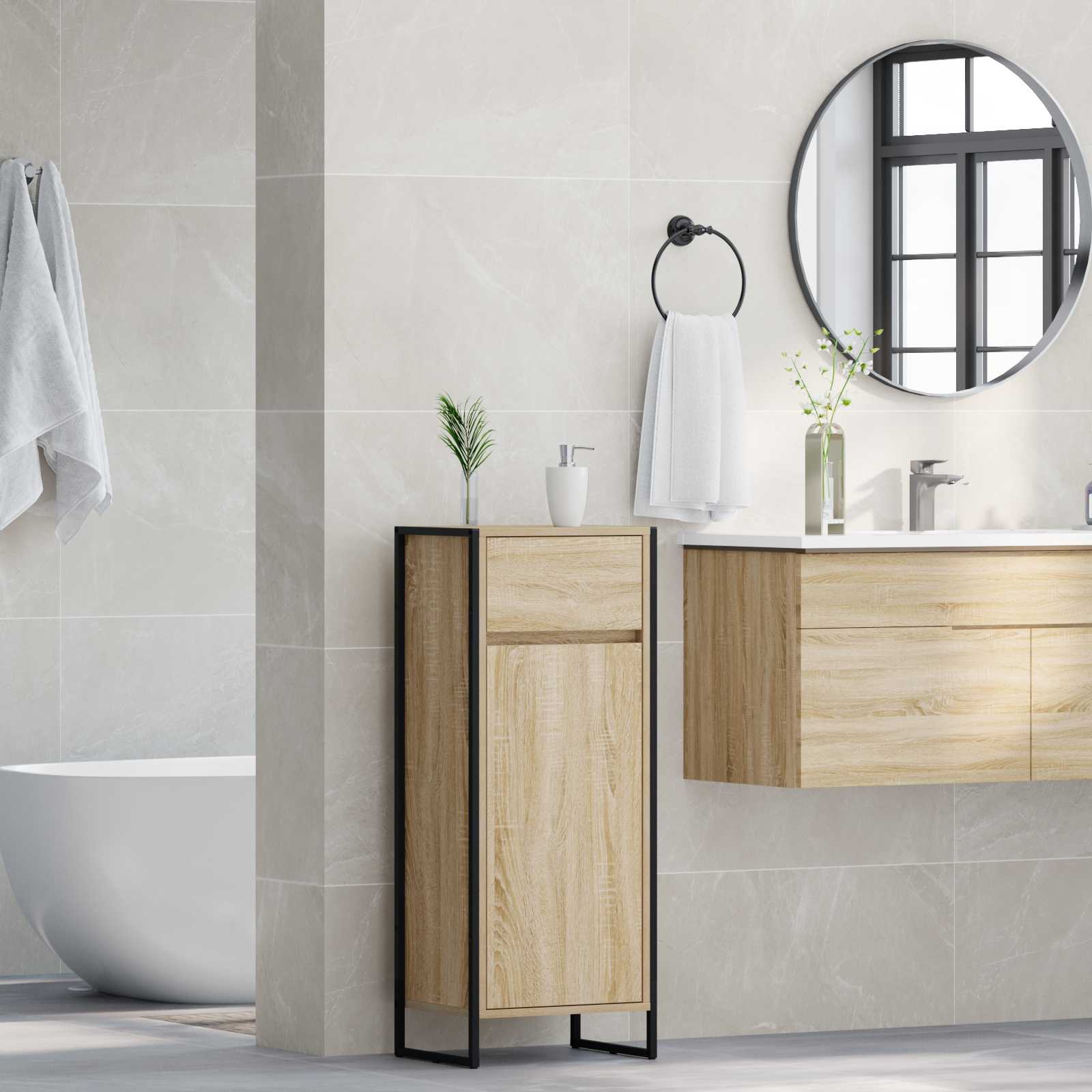 Mobile da Bagno Sonoma 40 x 30 x 100 cm Legno multistrato | homemem39