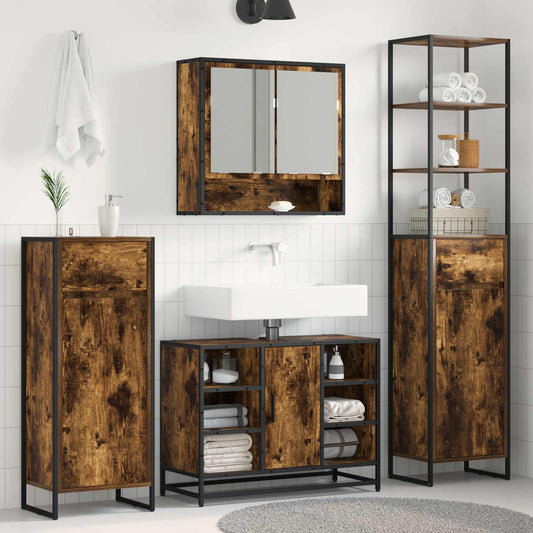 Mobile da Bagno con cassetto Quercia Fumosa 40 x 30 x 100 cm | homemem39