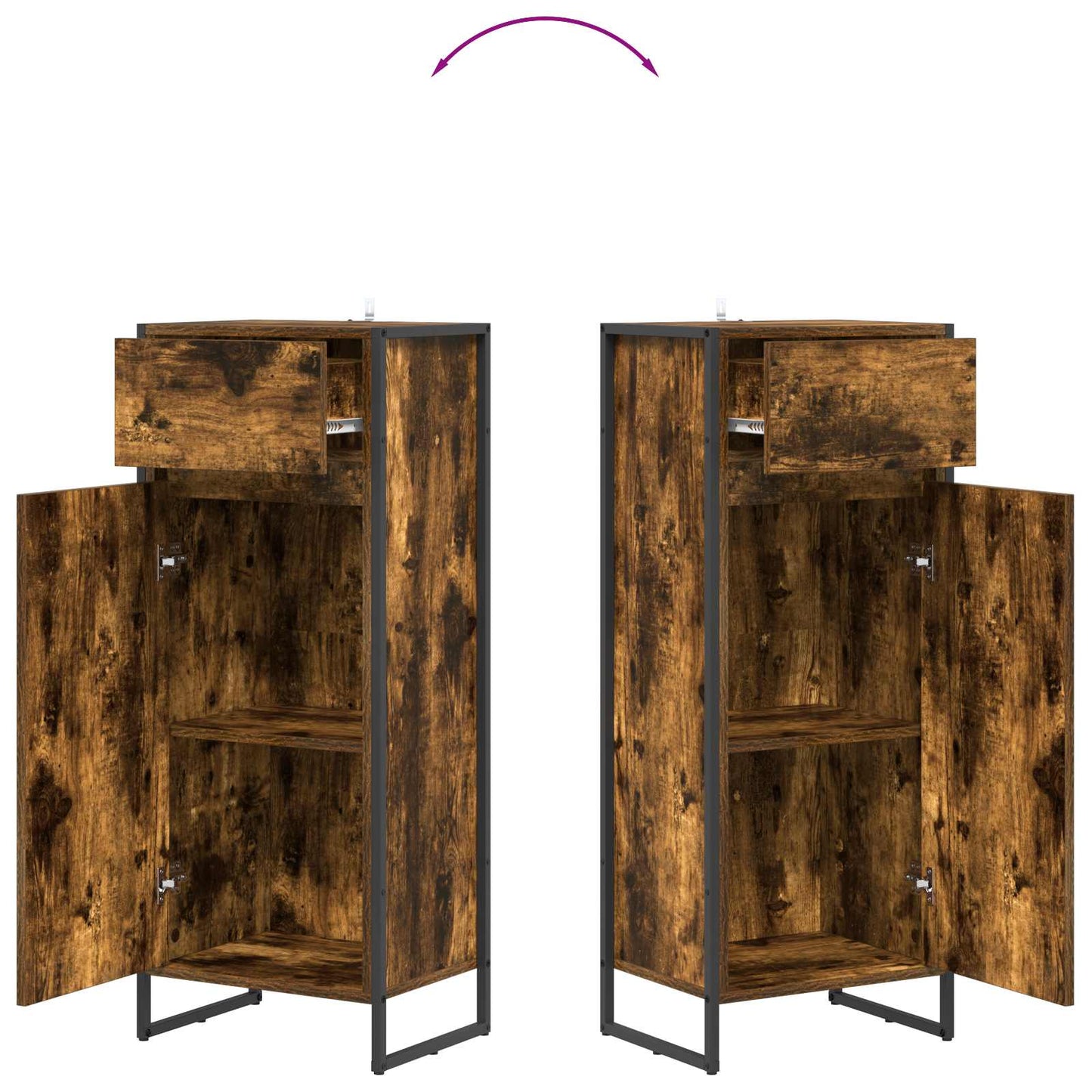 Mobile da Bagno con cassetto Quercia Fumosa 40 x 30 x 100 cm | homemem39