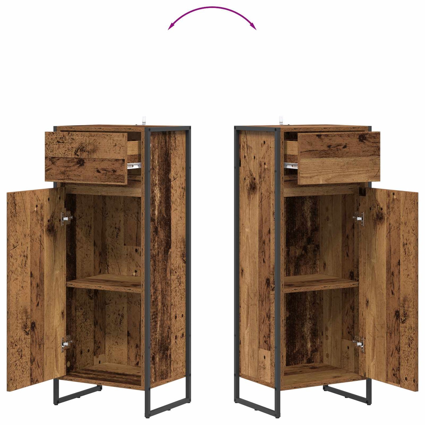 Mobile da Bagno con cassetto Legno vecchio 40 x 30 x 100 cm