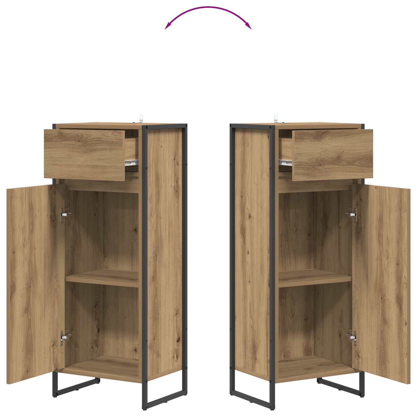 Mobile da Bagno con porta Rovere Artigianale 40 x 30 x 100 cm