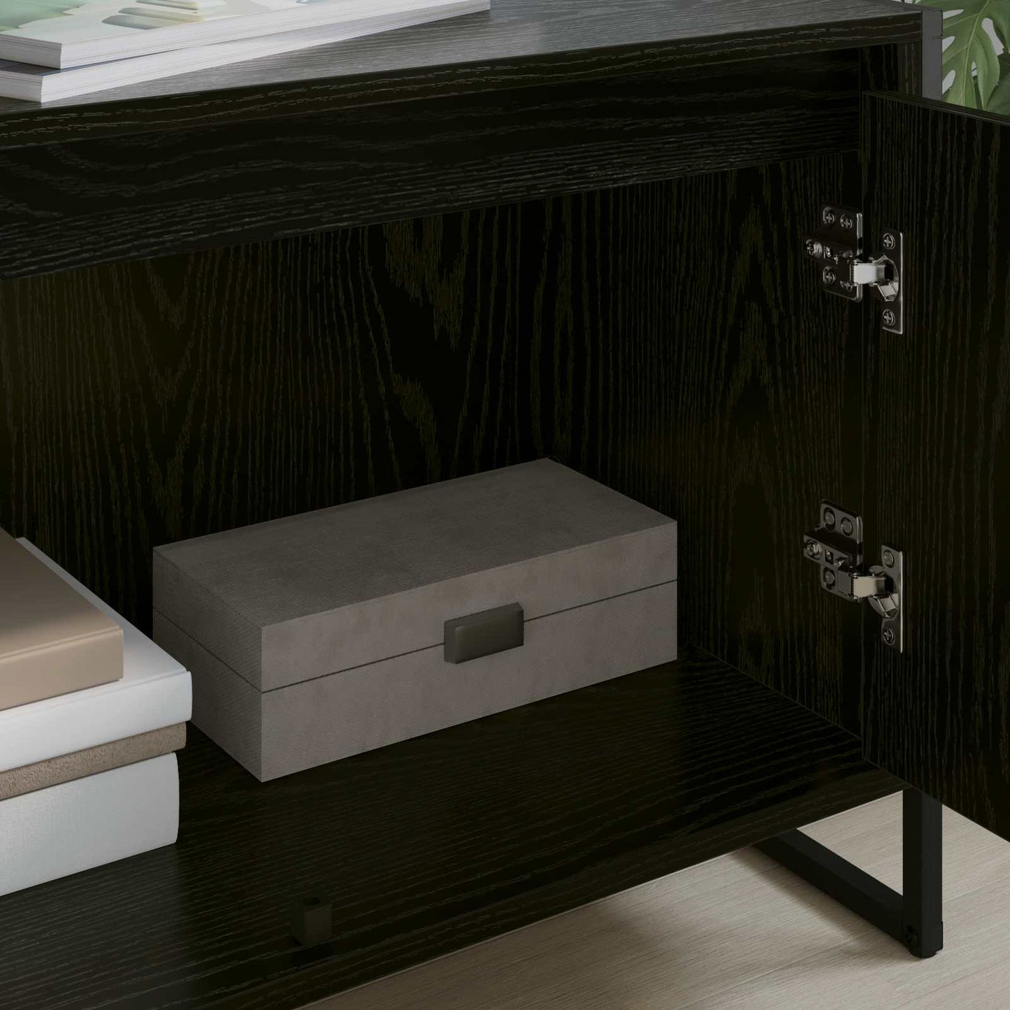 Mobile TV Rovere Nero 140 x 36 x 49.5 cm Legno multistrato