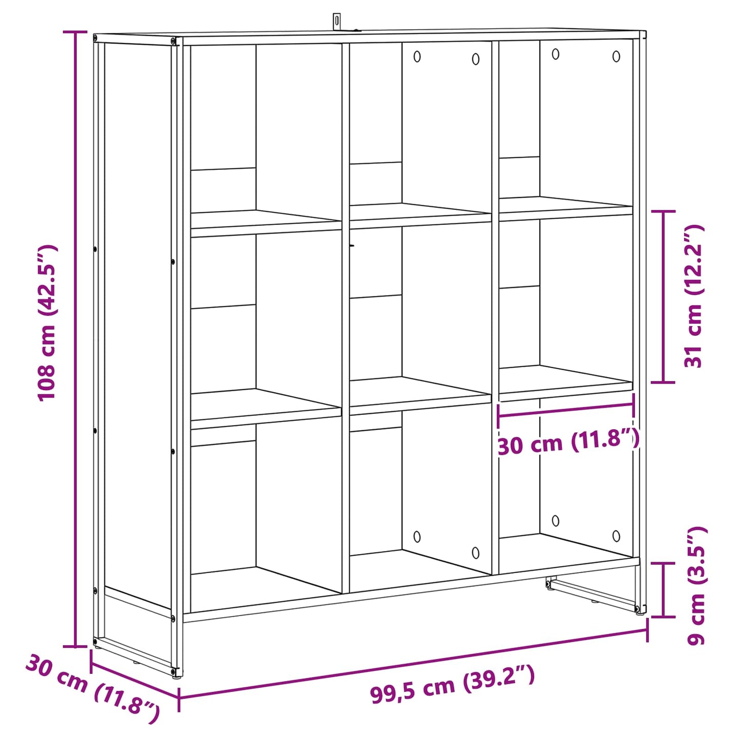 Armadio per Libri Legno vecchio 99.5 x 30 x 108.5 cm