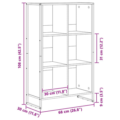 Armadio per Libri Rovere Nero 99.5 x 30 x 108.5 cm