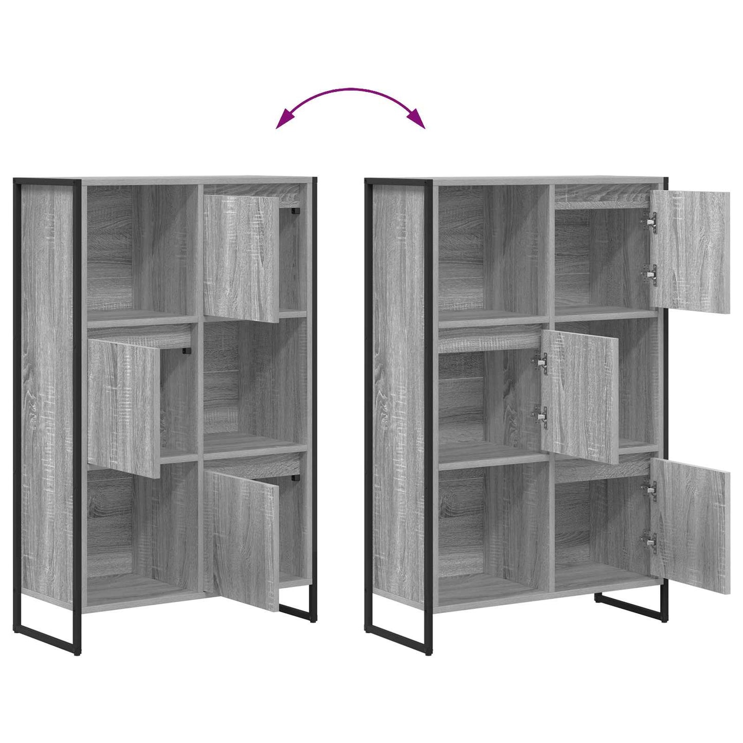 Armadio per Libri Grigio Sonoma 68 x 30 x 108.5 cm