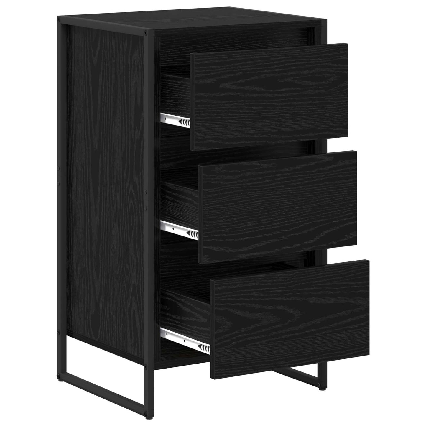 Credenza Rovere Nero 42 x 36 x 75.5 cm Legno multistrato