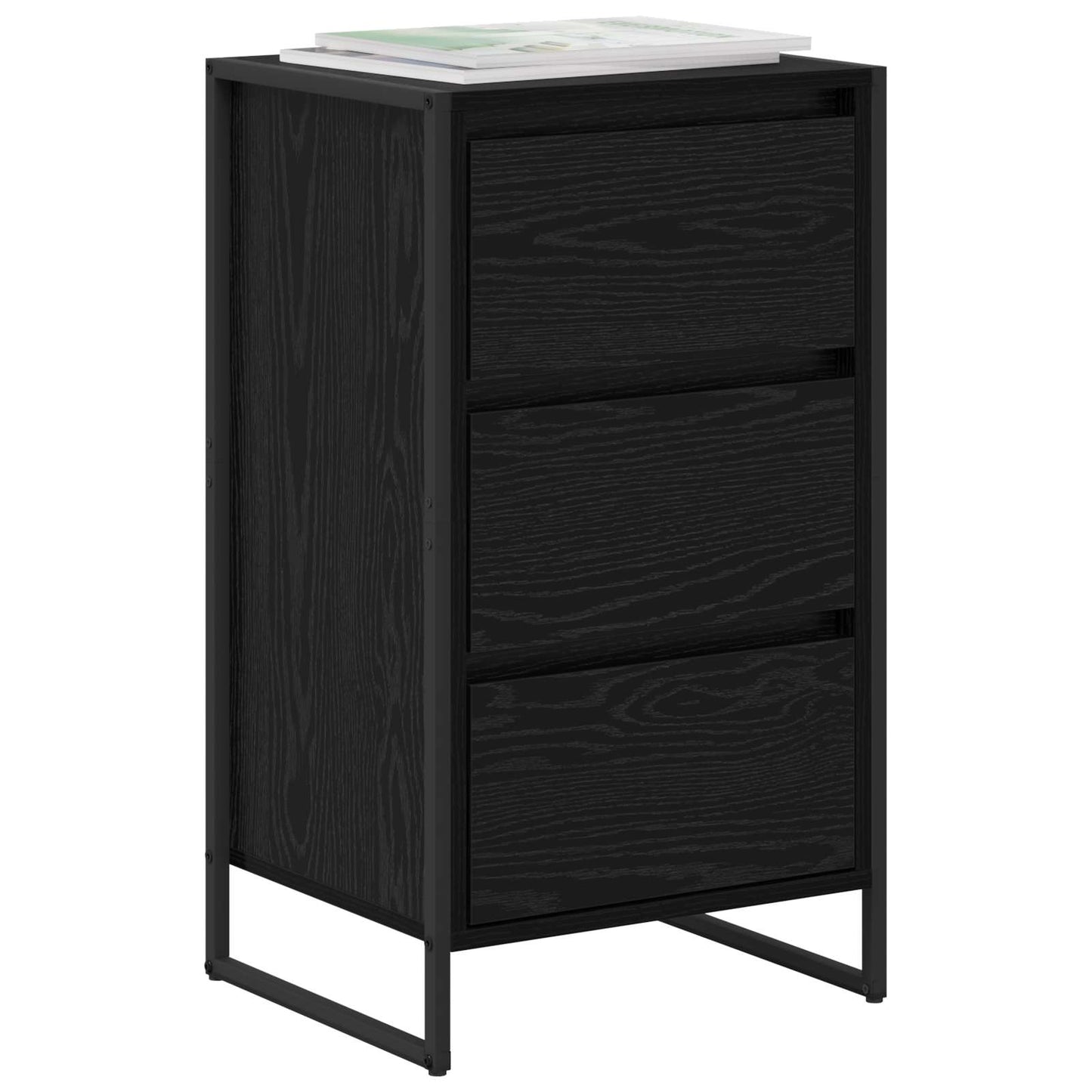 Credenza Rovere Nero 42 x 36 x 75.5 cm Legno multistrato