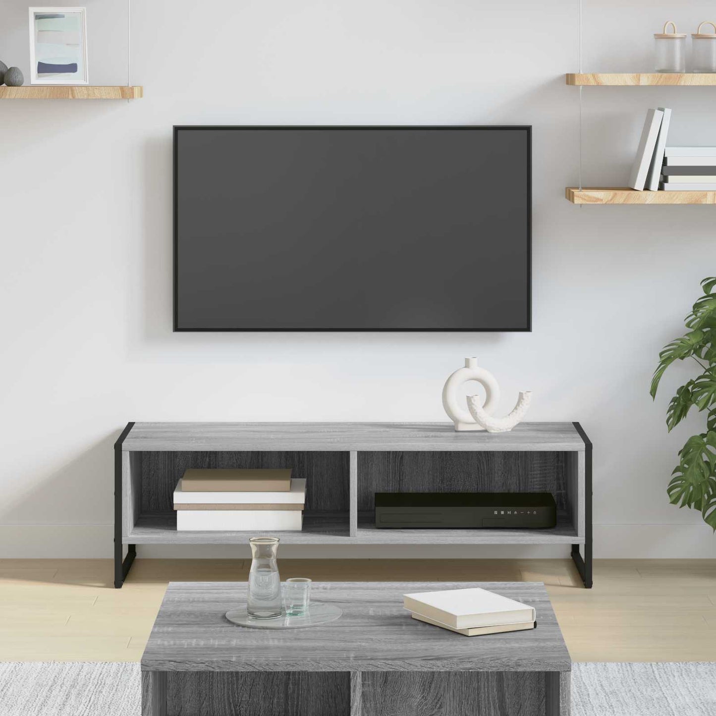 Mobile TV Grigio Sonoma 100 x 36.5 x 30.5 cm Legno multistrato