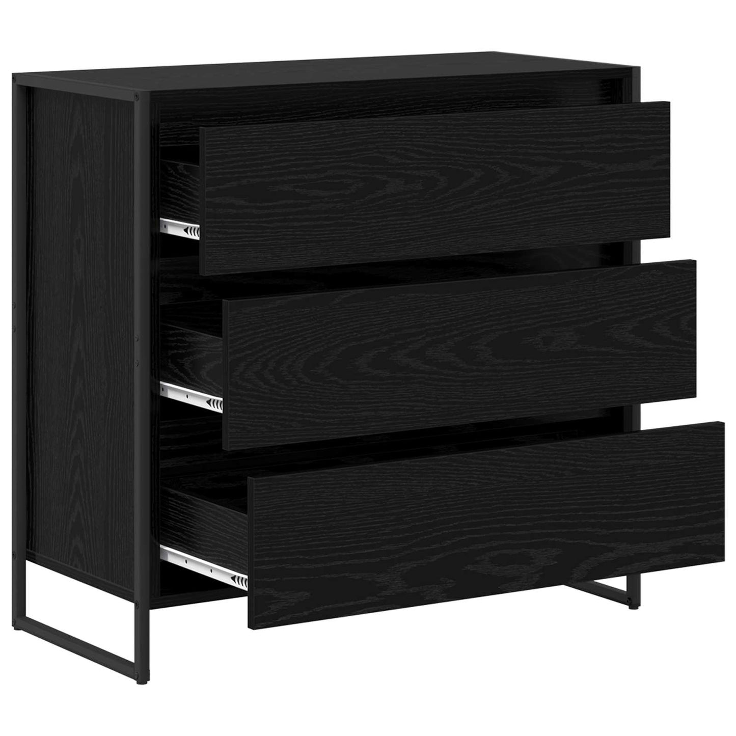 Credenza Rovere Nero 79 x 36 x 75.5 cm Legno multistrato