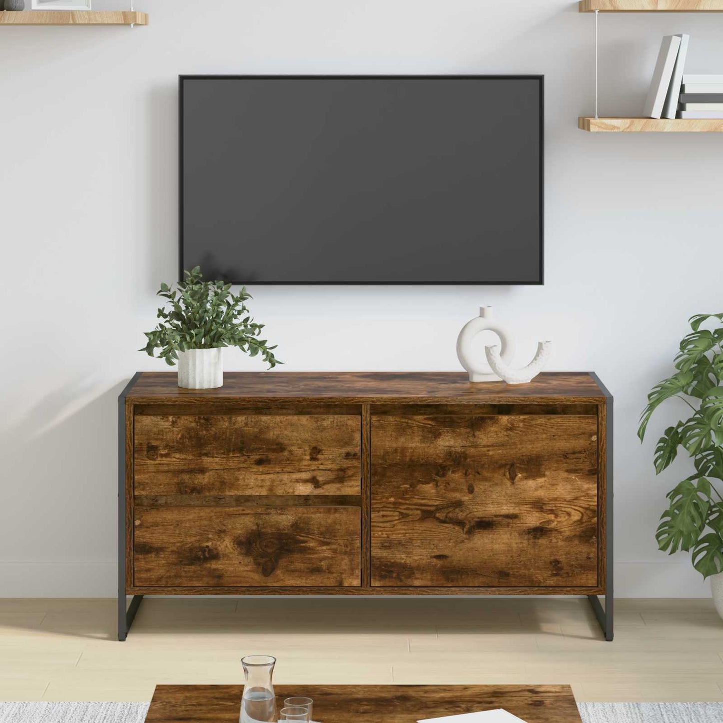 Mobile TV Quercia Fumosa 100 x 36 x 49.5 cm Legno multistrato