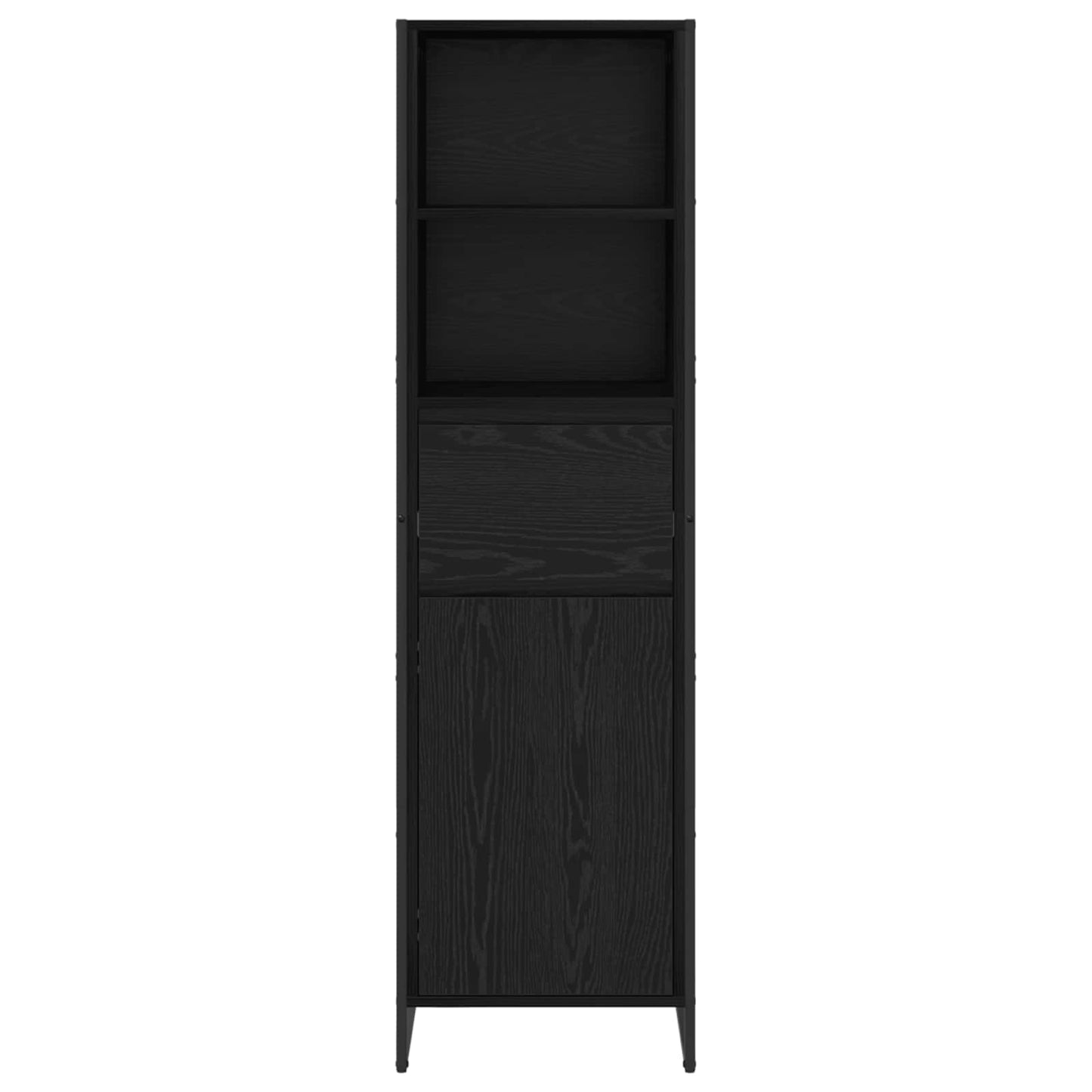 Armadio per Libri con cassetto Rovere Nero 43 x 36 x 150.5 cm