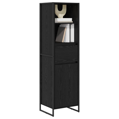 Armadio per Libri con cassetto Rovere Nero 43 x 36 x 150.5 cm