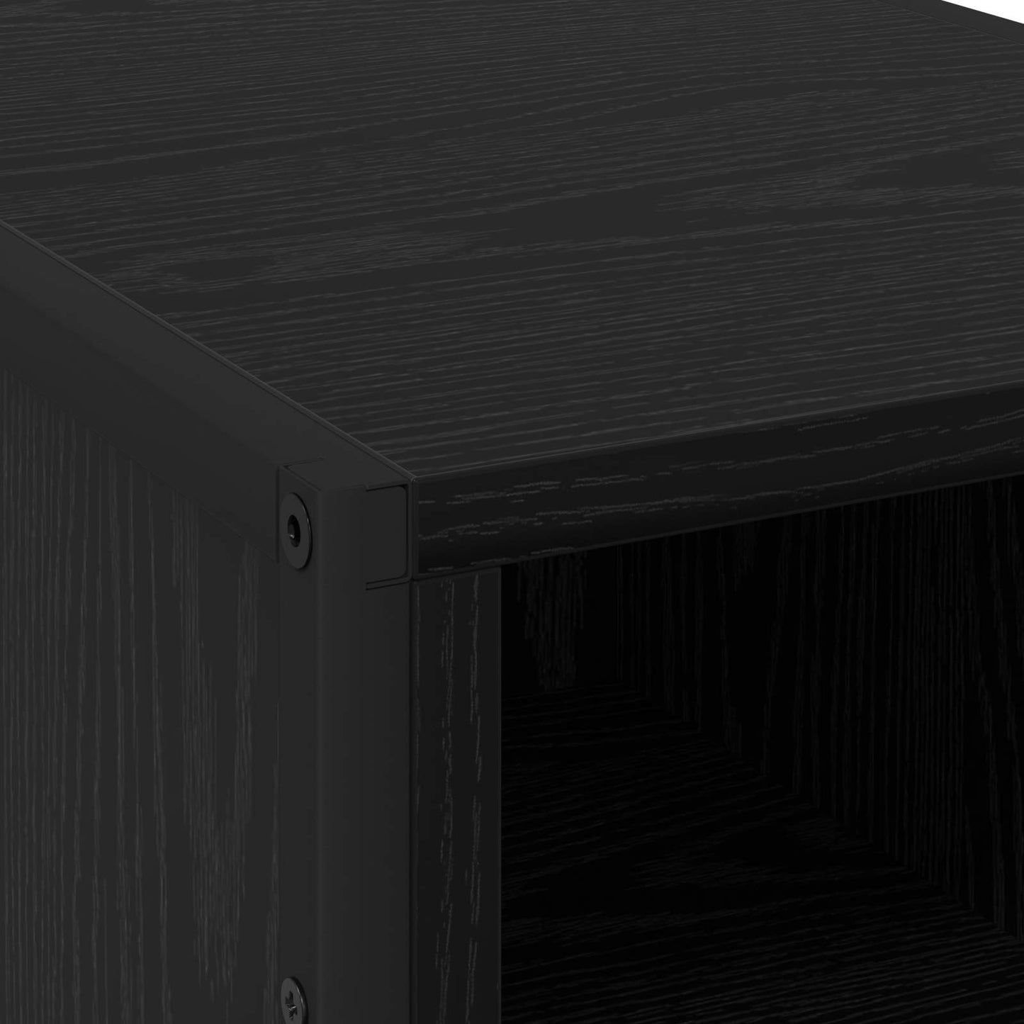 Comodino Rovere Nero 39.5 x 30 x 50 cm Legno multistrato | homemem39