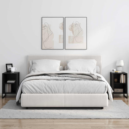 Comodino Rovere Nero 39.5 x 30 x 50 cm Legno multistrato | homemem39