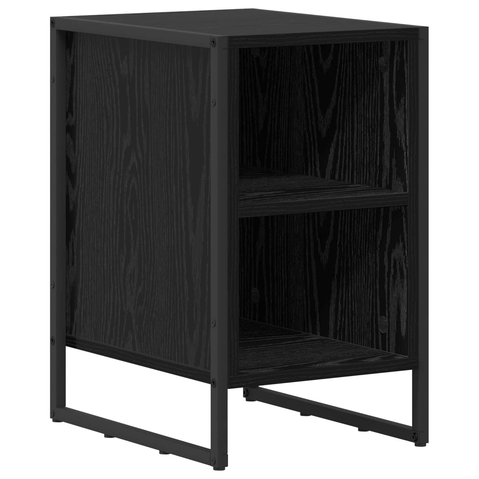 Comodino Rovere Nero 39.5 x 30 x 50 cm Legno multistrato | homemem39