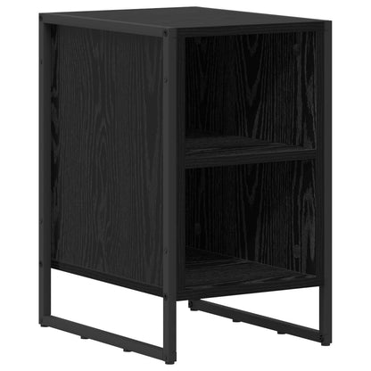Comodino Rovere Nero 39.5 x 30 x 50 cm Legno multistrato | homemem39