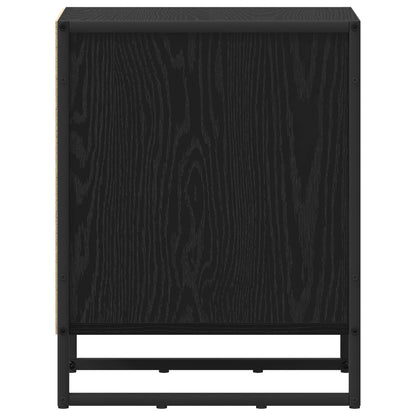 Comodino Rovere Nero 39.5 x 30 x 50 cm Legno multistrato | homemem39