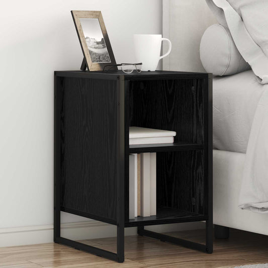 Comodino 2 pz Rovere Nero 39.5 x 30 x 50 cm