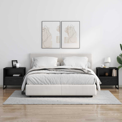 Comodino Rovere Nero 50 x 39,5 x 50 cm Legno multistrato | homemem39