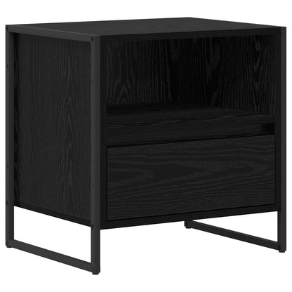 Comodino Rovere Nero 50 x 39,5 x 50 cm Legno multistrato | homemem39