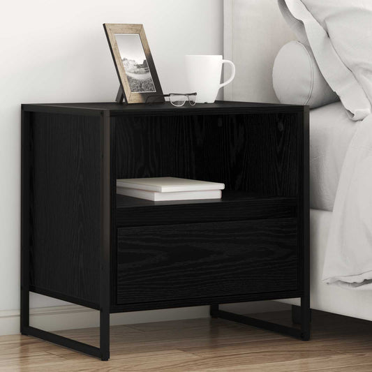 Comodino 2 pz Rovere Nero 50 x 39,5 x 50 cm