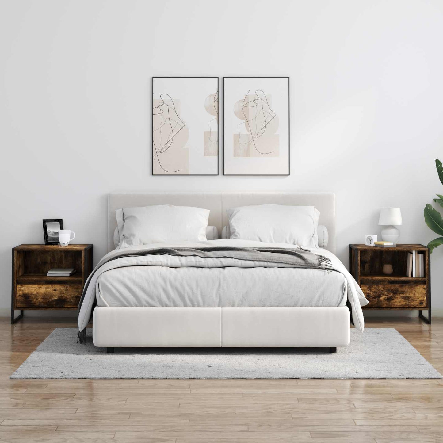 Comodino con cassetto 2 pcs Quercia Fumosa 50 x 39,5 x 50 cm | homemem39