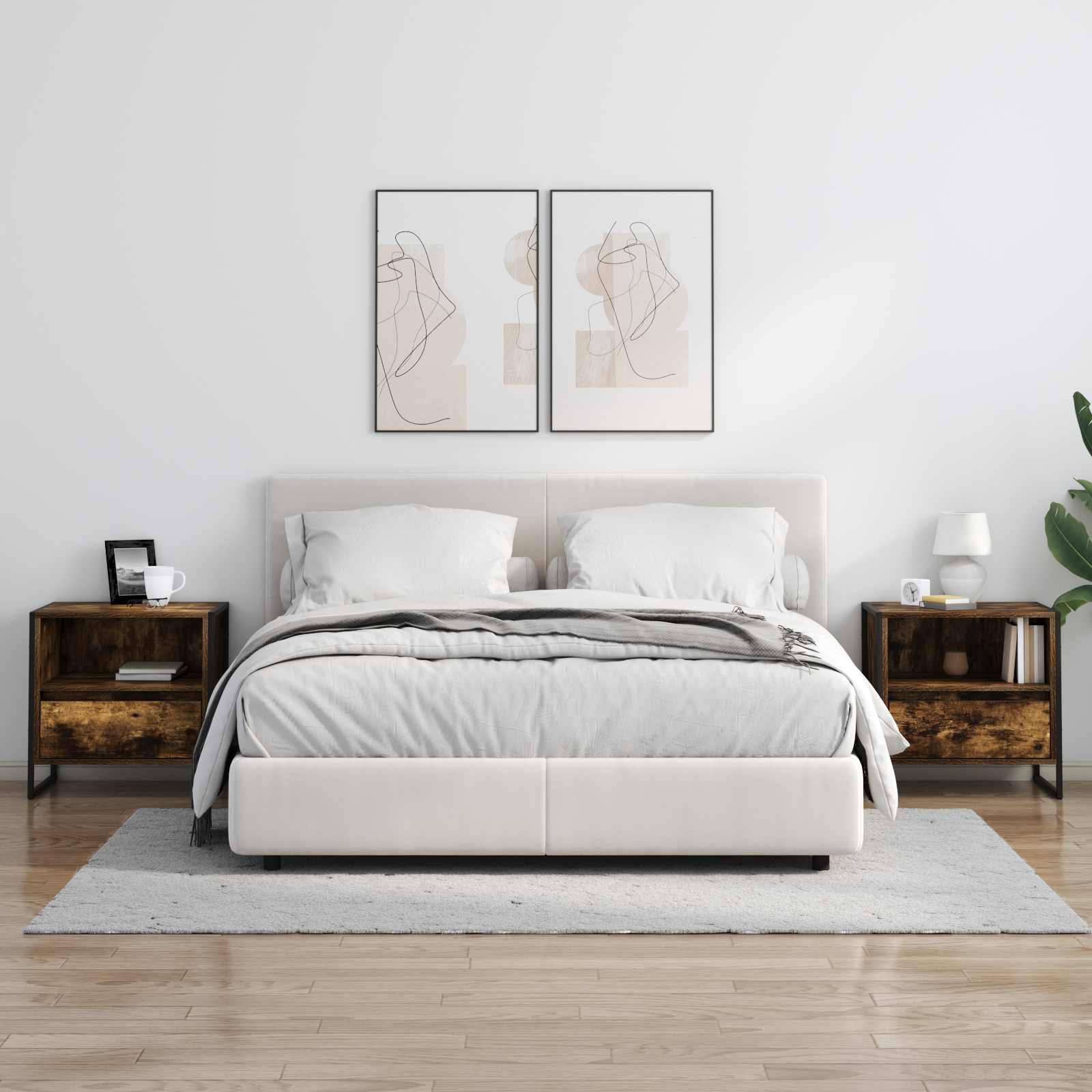Comodino con cassetto 2 pcs Quercia Fumosa 50 x 39,5 x 50 cm | homemem39