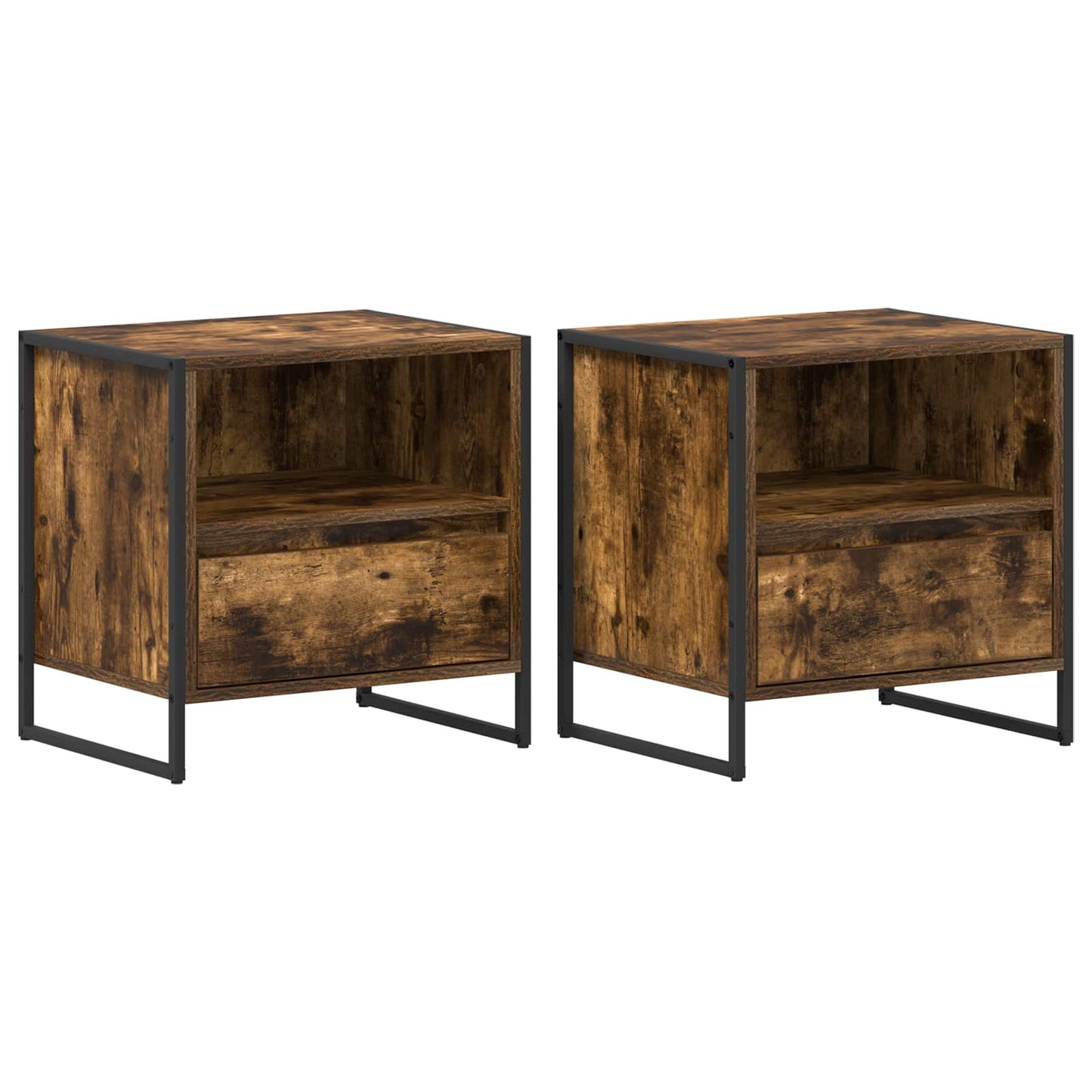 Comodino con cassetto 2 pcs Quercia Fumosa 50 x 39,5 x 50 cm | homemem39