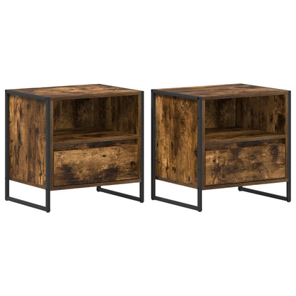 Comodino con cassetto 2 pcs Quercia Fumosa 50 x 39,5 x 50 cm | homemem39