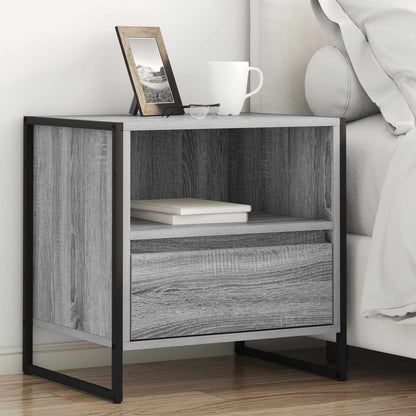 Comodino con cassetto 2 pcs Grigio Sonoma 50 x 39,5 x 50 cm