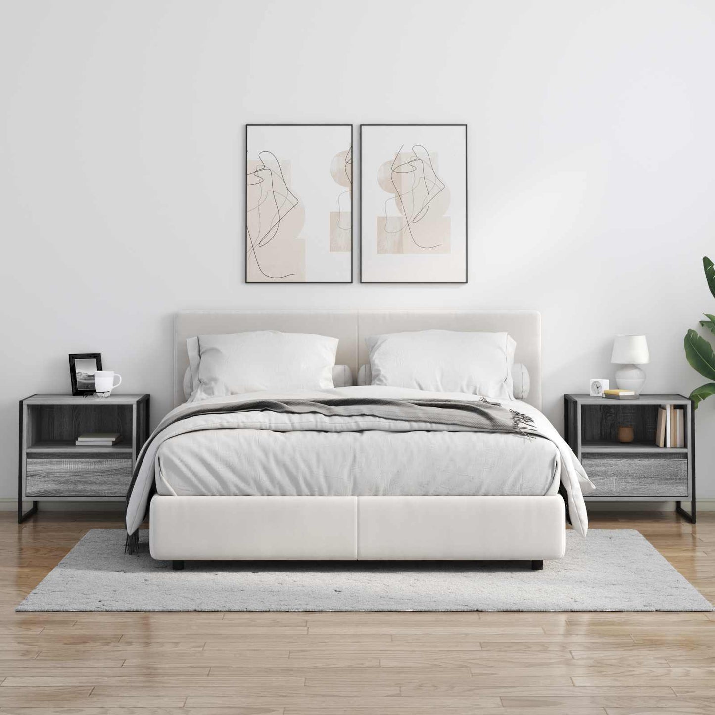 Comodino con cassetto 2 pcs Grigio Sonoma 50 x 39,5 x 50 cm | homemem39