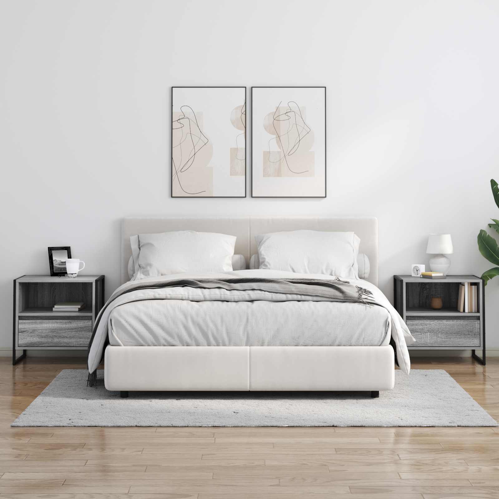 Comodino con cassetto 2 pcs Grigio Sonoma 50 x 39,5 x 50 cm | homemem39