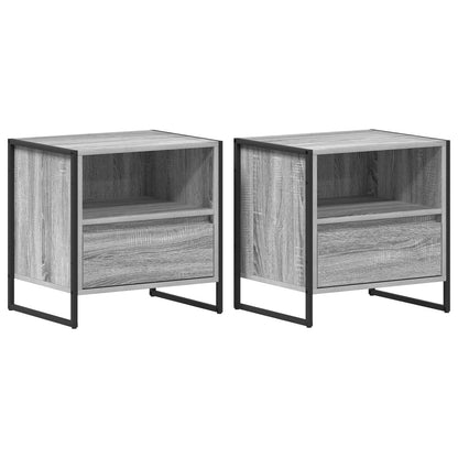 Comodino con cassetto 2 pcs Grigio Sonoma 50 x 39,5 x 50 cm | homemem39
