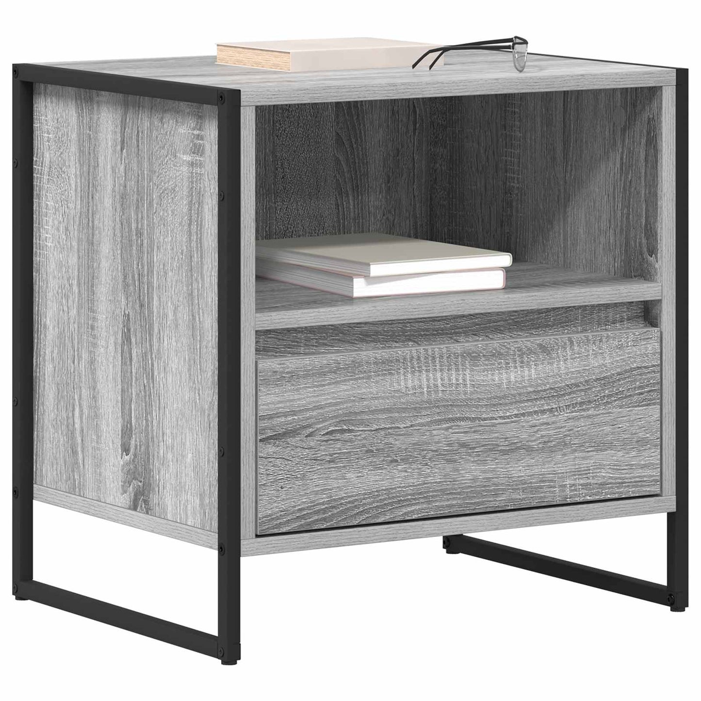 Comodino con cassetto 2 pcs Grigio Sonoma 50 x 39,5 x 50 cm