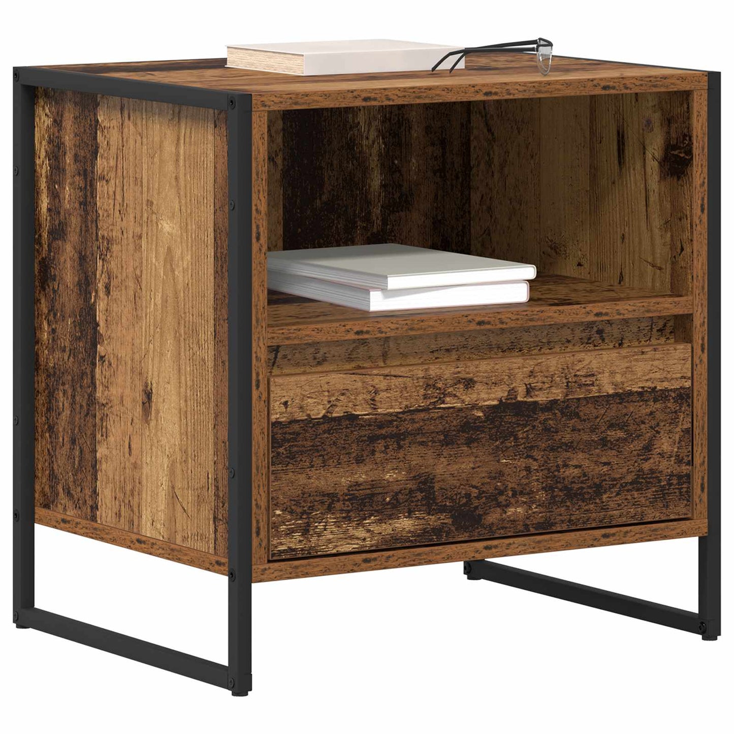 Comodino con cassetto 2 pcs Legno vecchio 50 x 39,5 x 50 cm
