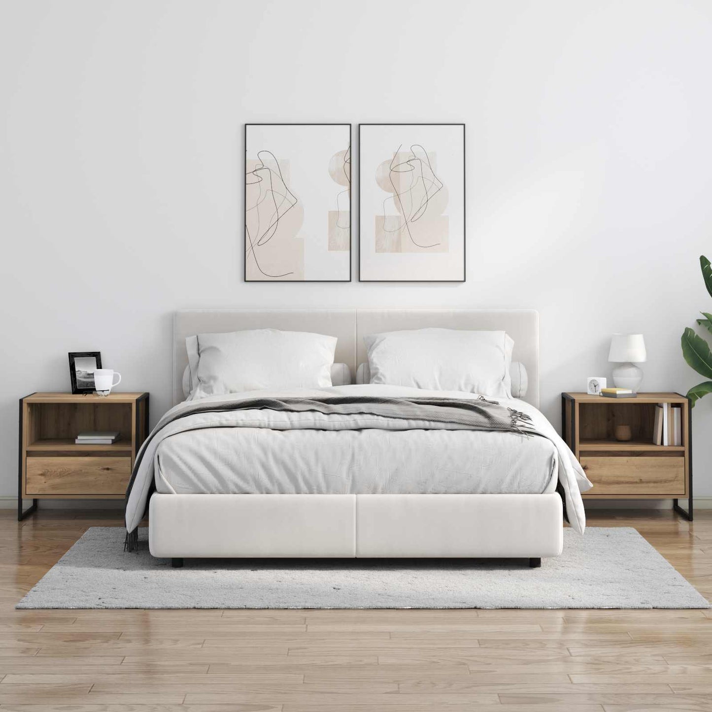 Comodino 2 pcs Rovere Artigianale 50 x 39,5 x 50 cm | homemem39