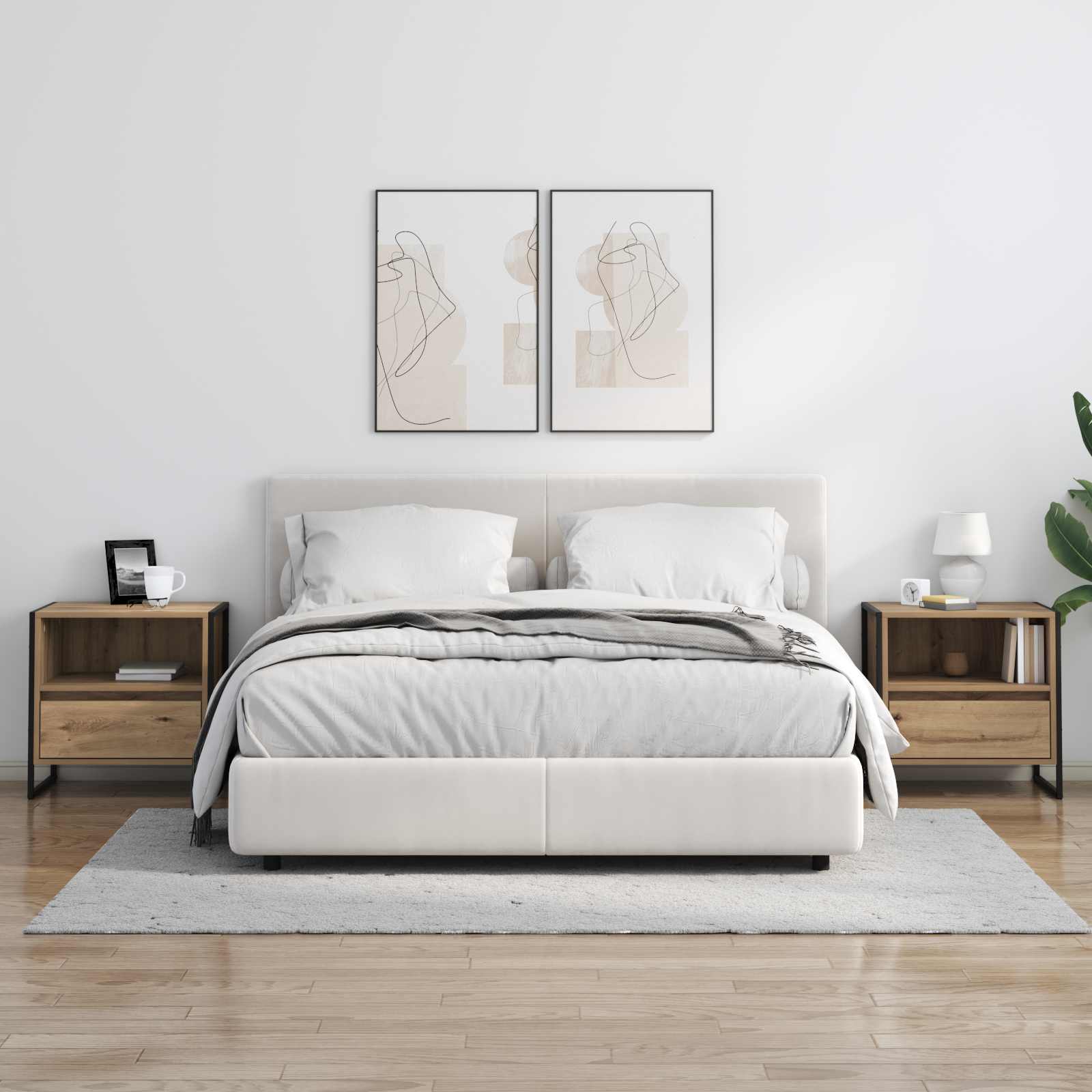 Comodino 2 pcs Rovere Artigianale 50 x 39,5 x 50 cm | homemem39