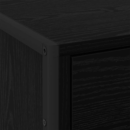 Comodino Rovere Nero 50 x 39.5 x 50 cm Legno multistrato