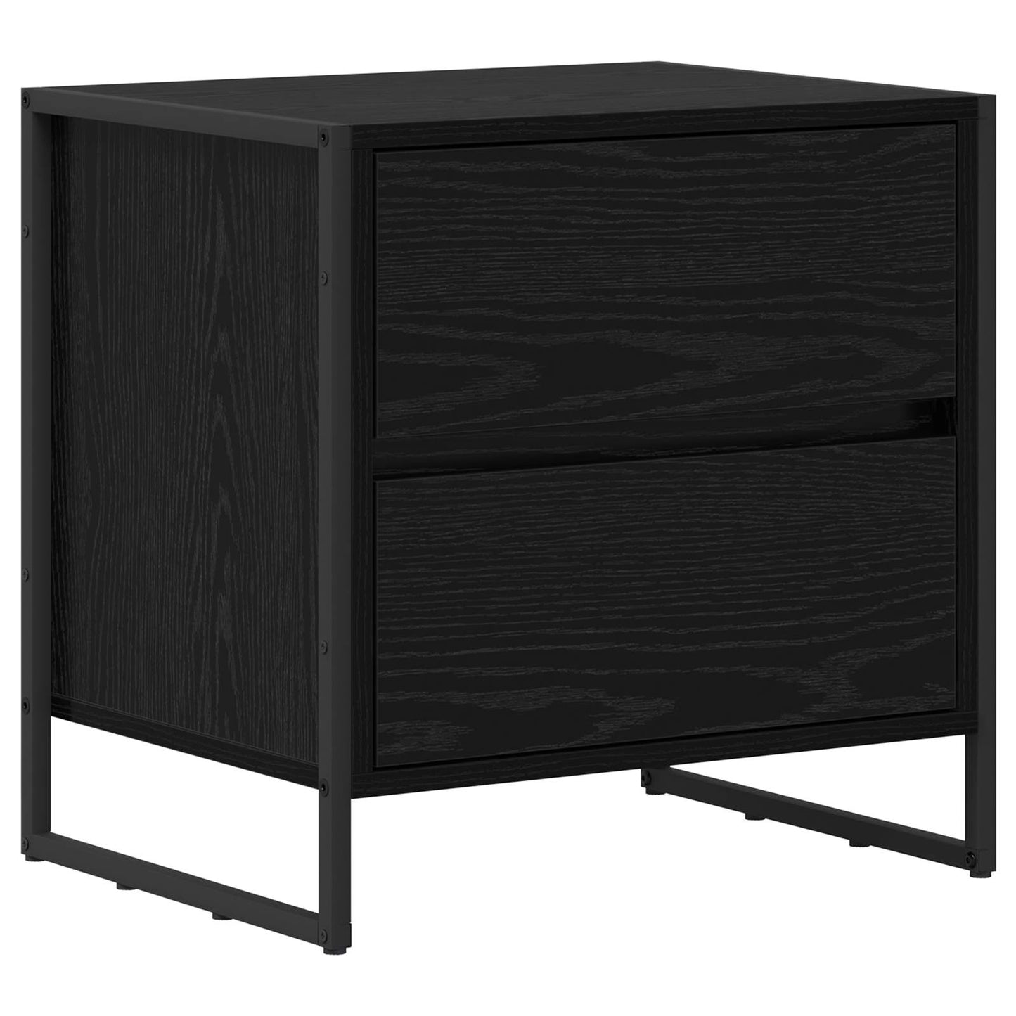 Comodino Rovere Nero 50 x 39.5 x 50 cm Legno multistrato | homemem39