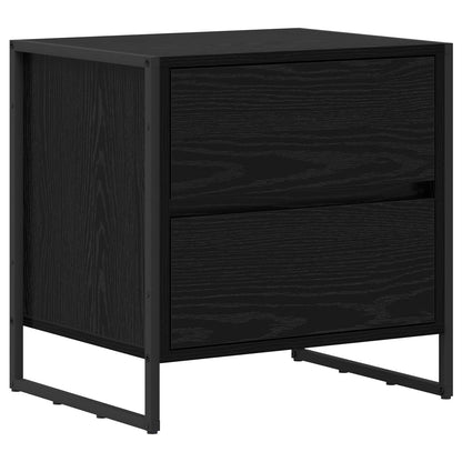Comodino Rovere Nero 50 x 39.5 x 50 cm Legno multistrato