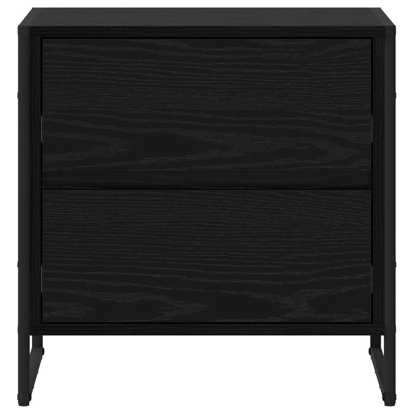 Comodino Rovere Nero 50 x 39.5 x 50 cm Legno multistrato | homemem39