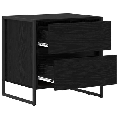 Comodino Rovere Nero 50 x 39.5 x 50 cm Legno multistrato | homemem39