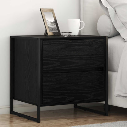 Comodino 2 pcs Rovere Nero 50 x 39.5 x 50 cm Legno multistrato | homemem39